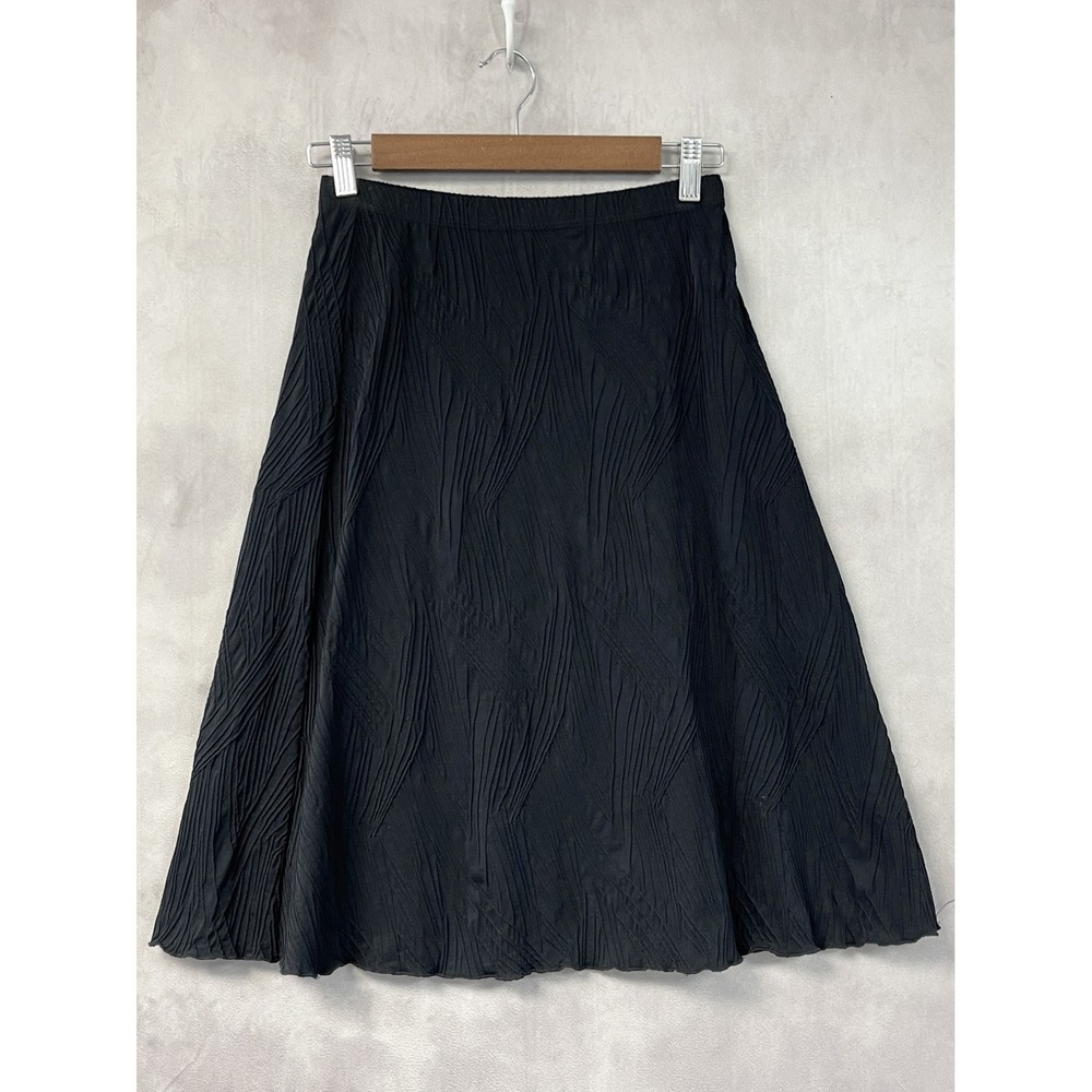 Haystacks Womens Skirt XS Black Textured A-Line Artsy Minimal Stretch Retro USA